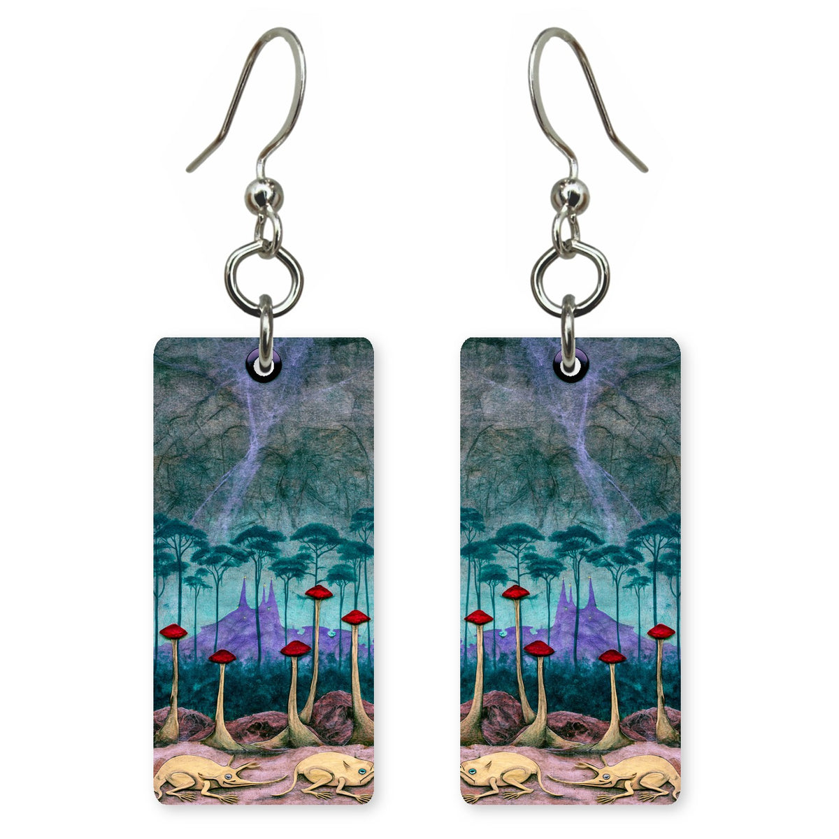 Teal Wondering Heart Earrings | FWX1639