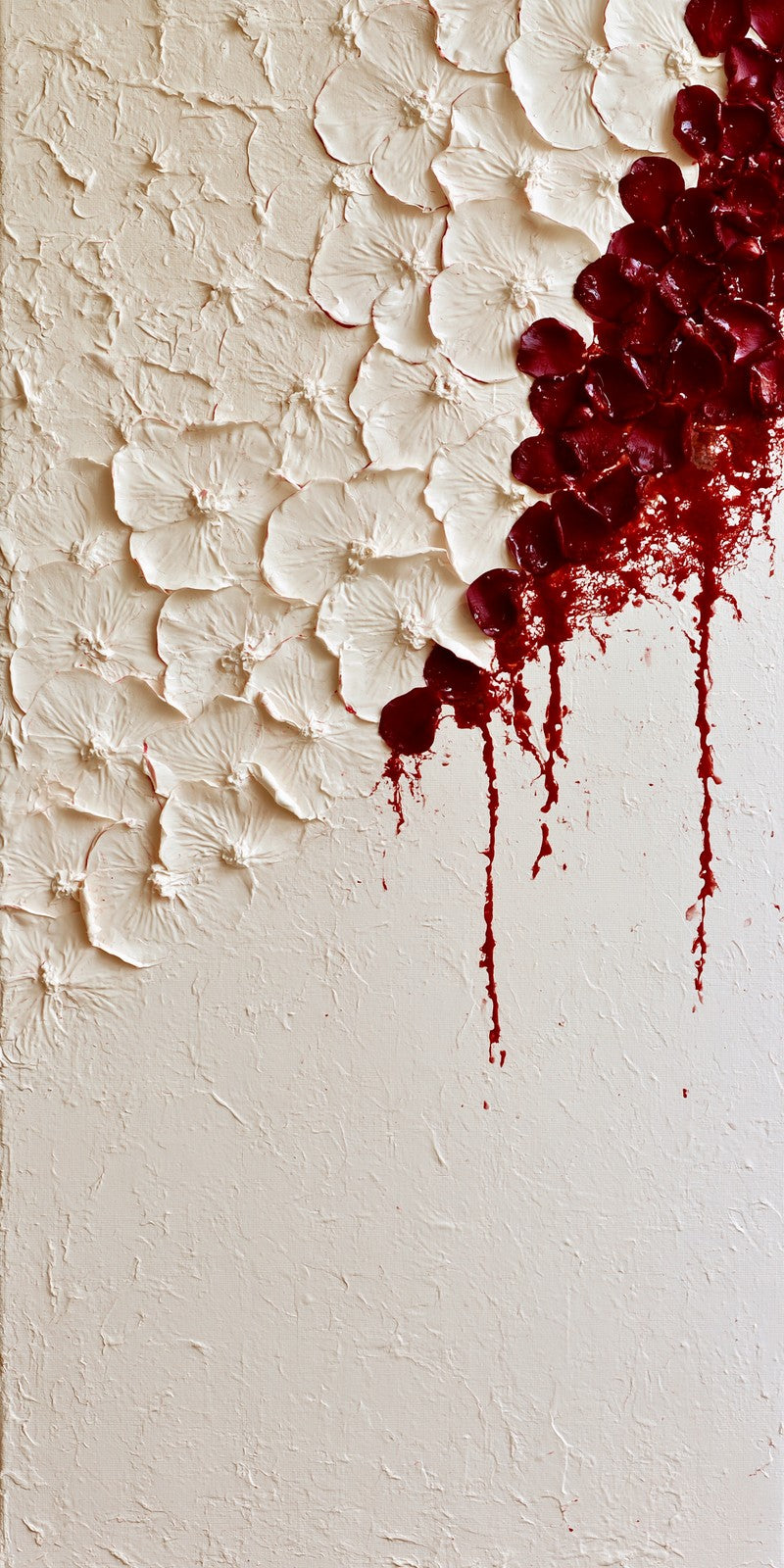 Crimson Ache on Cream Earrings | FWX170