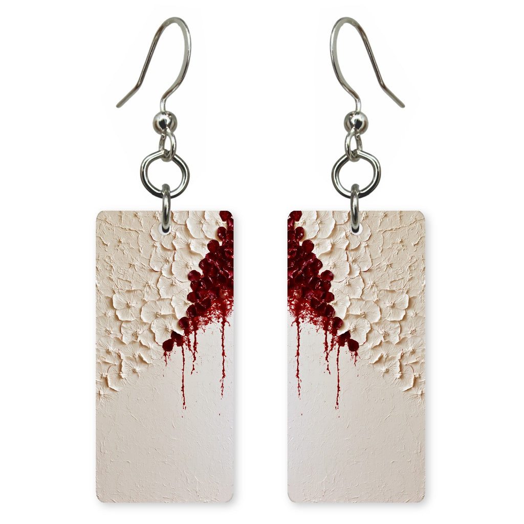 Crimson Ache on Cream Earrings | FWX170