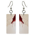 Crimson Ache on Cream Earrings | FWX170