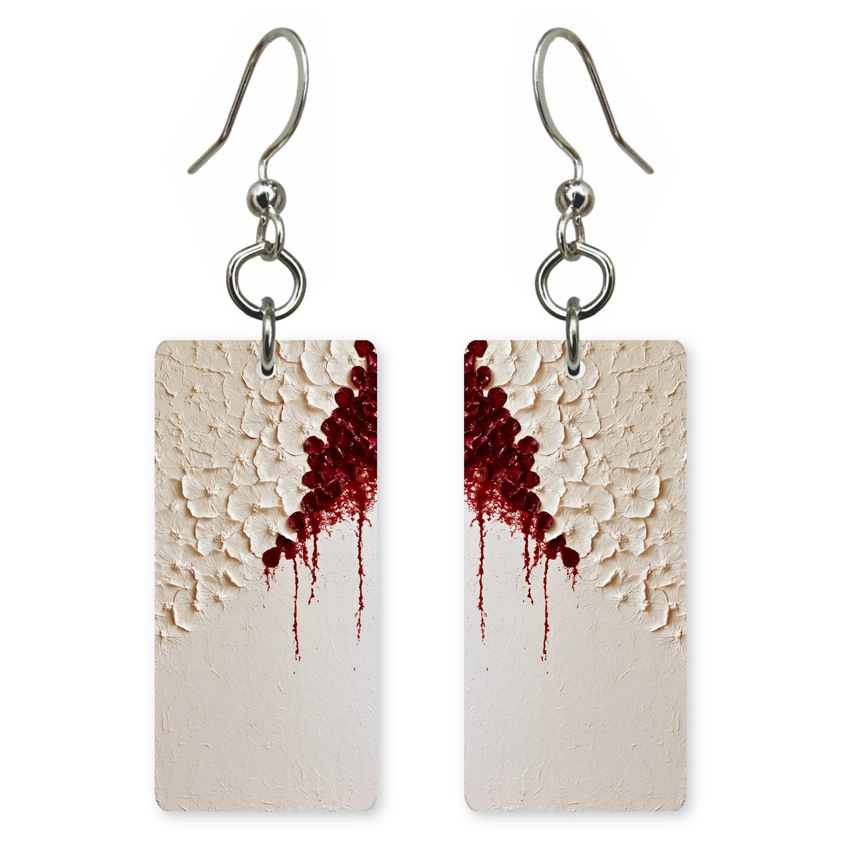 Crimson Ache on Cream Earrings | FWX170