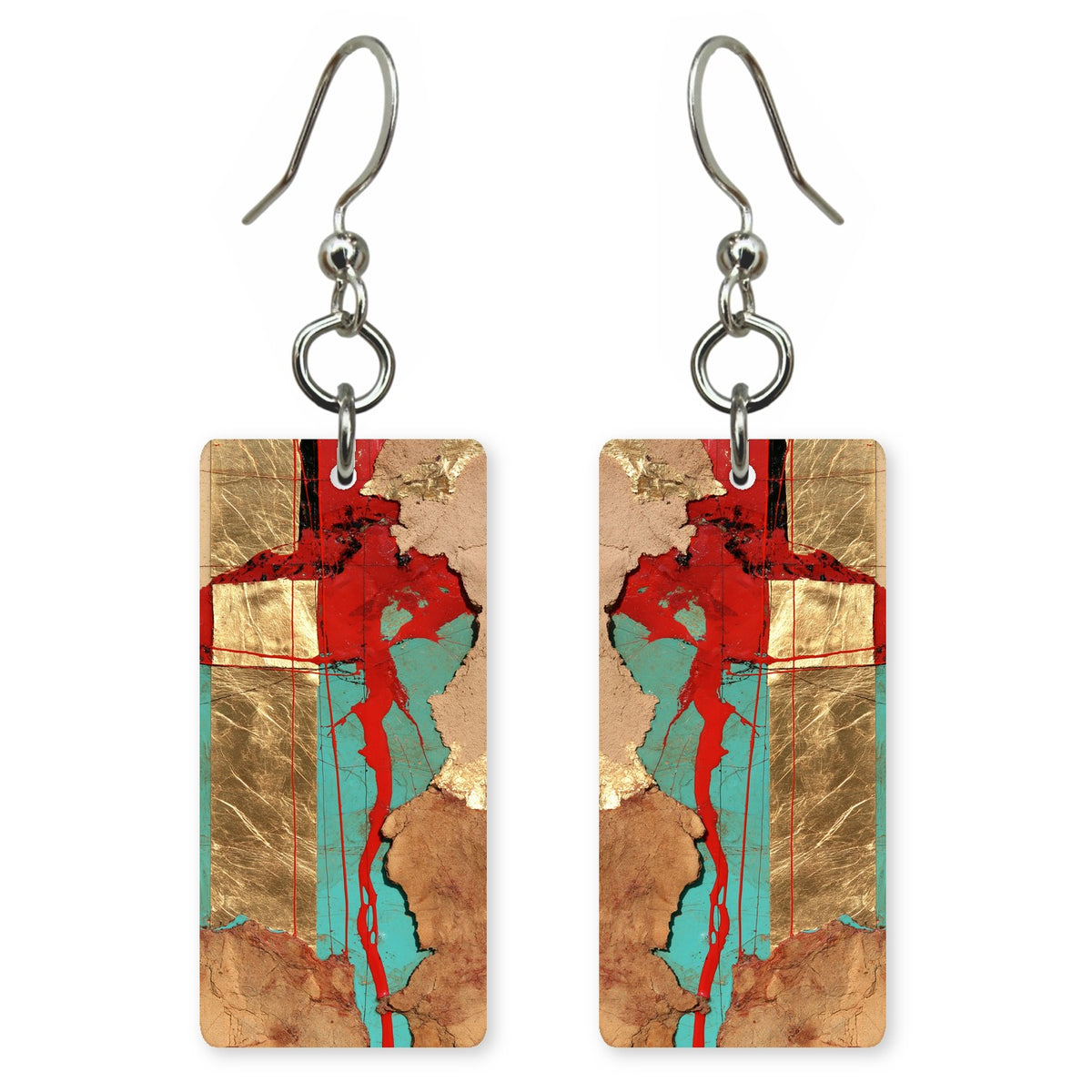 Gold Crimson Courage Earrings | FWX1736