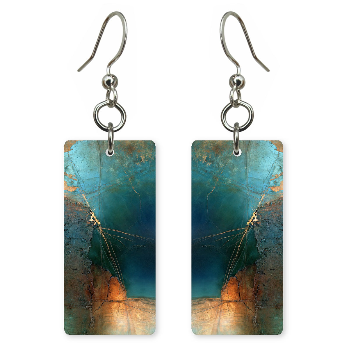 Deep Teal Quiet Mending Earrings | FWX1738