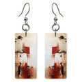Rust and Cream Faded Home Earrings | FWX1770