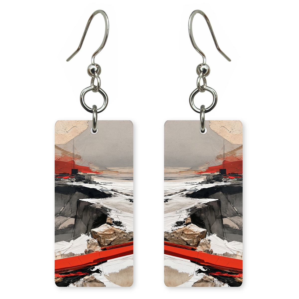 Slate Red Determination Earrings | FWX1795