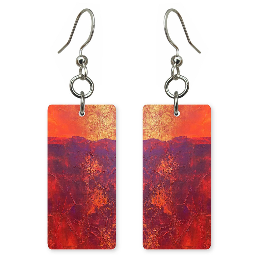 Red-Orange Awe Rising Earrings | FWX179