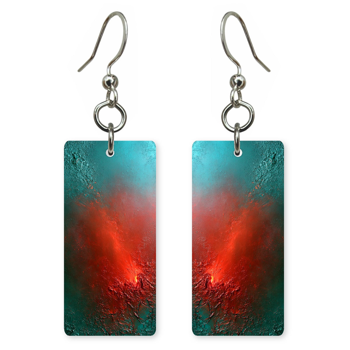 Teal Crimson Passion Earrings | FWX1811