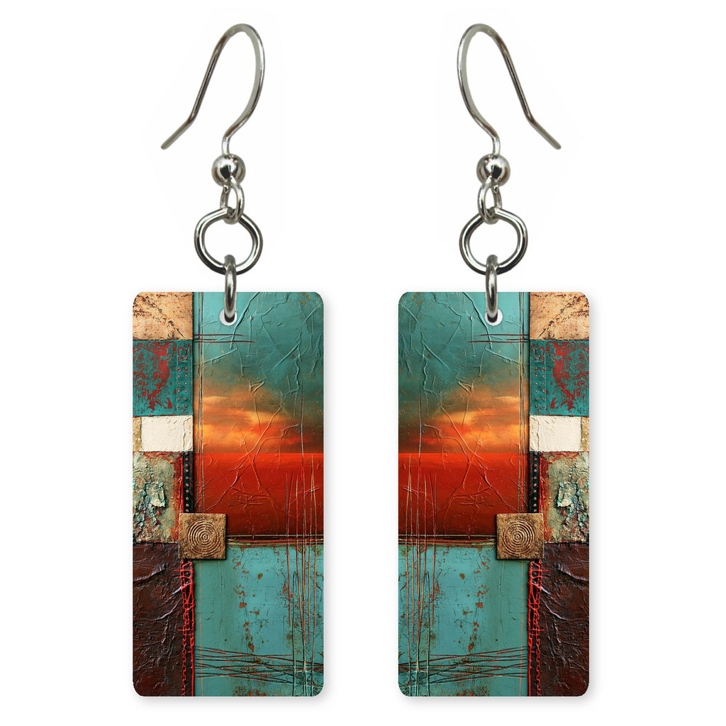 Turquoise Rust Courage Earrings | FWX1834