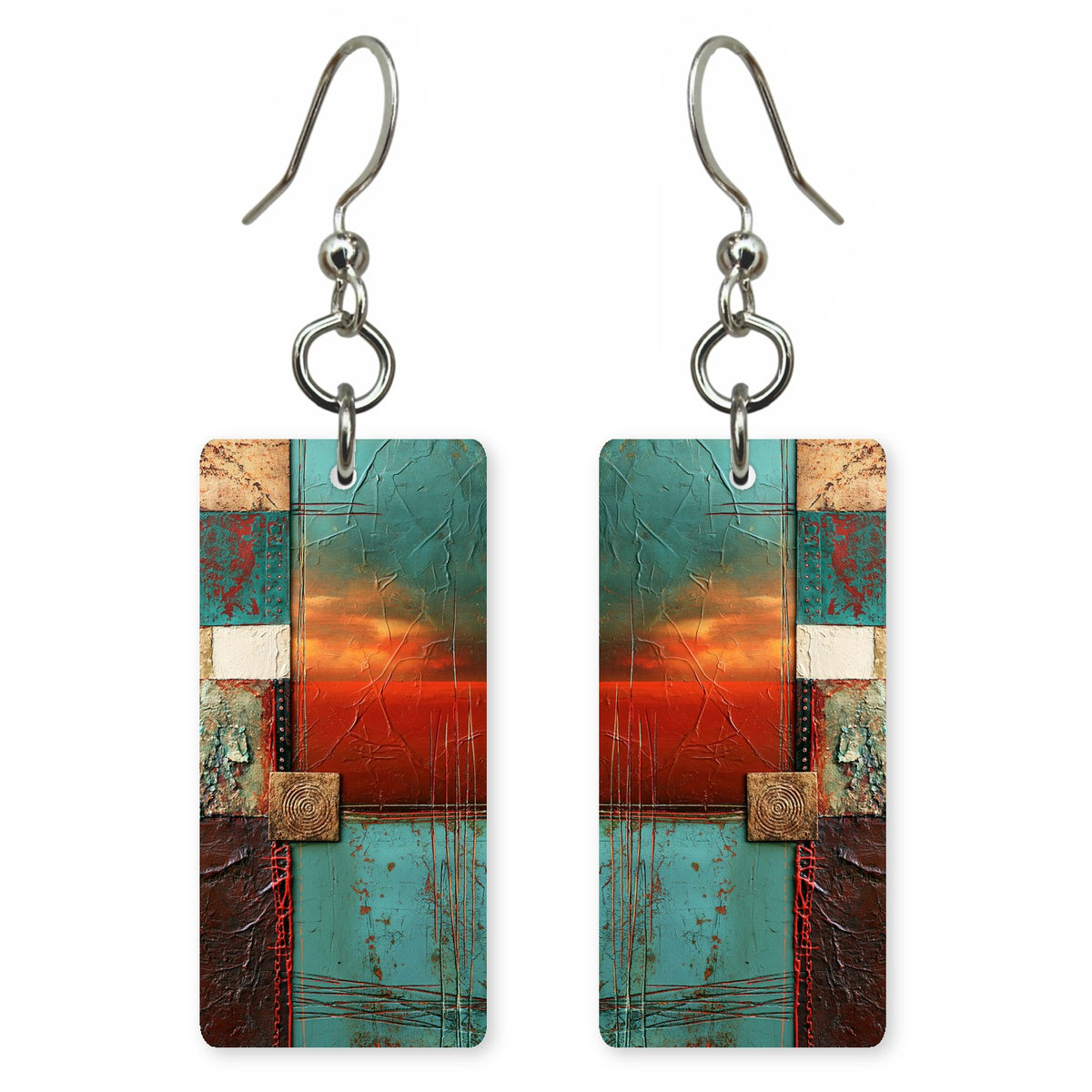 Turquoise Rust Courage Earrings | FWX1834