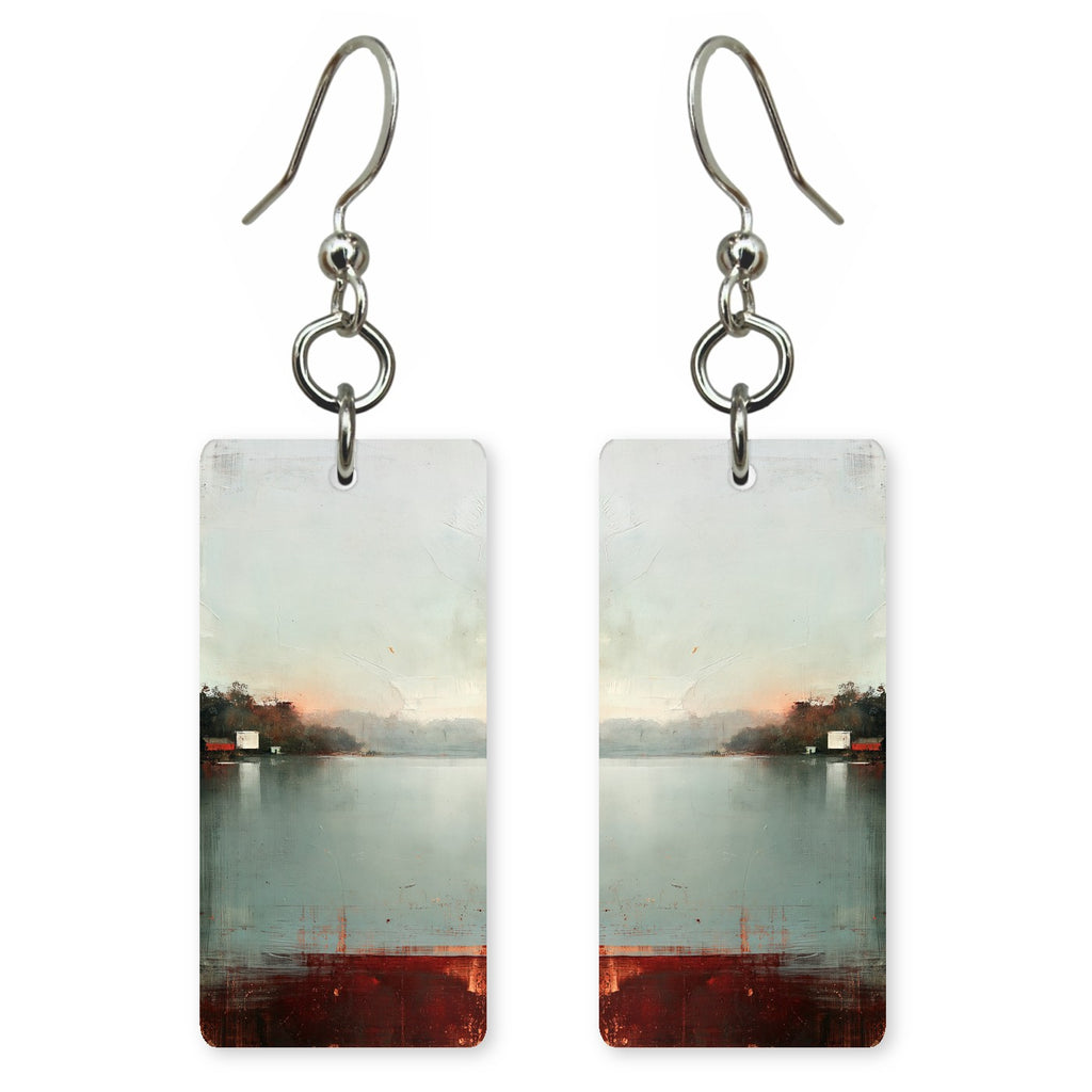 Gray Blue Evening Peace Earrings | FWX1855