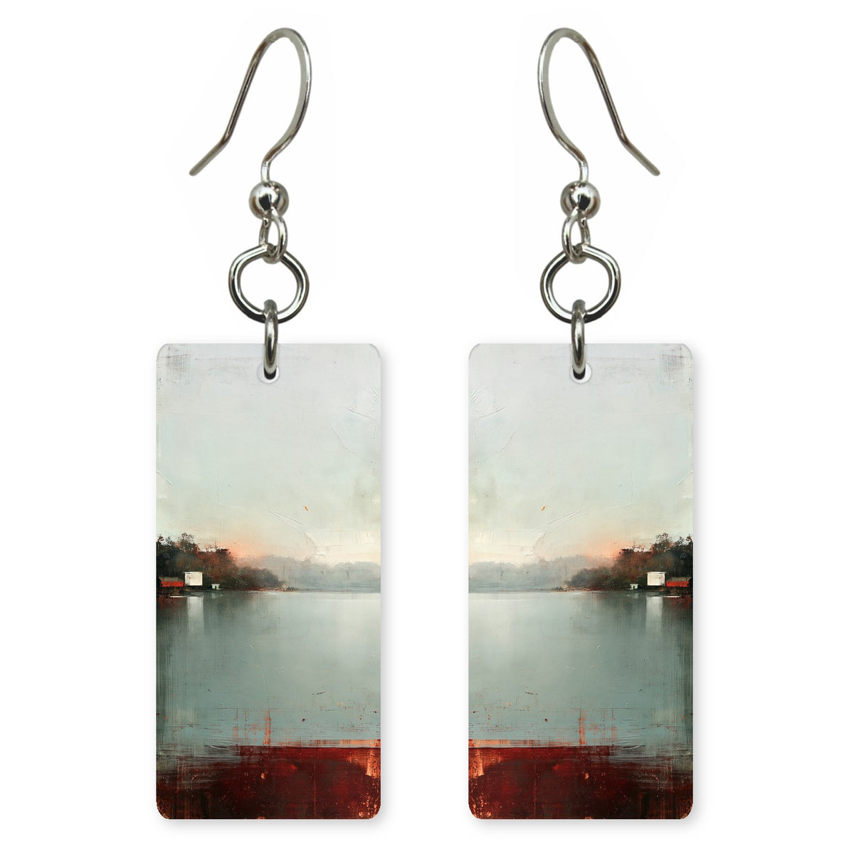 Gray Blue Evening Peace Earrings | FWX1855