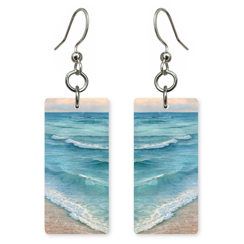 Clear Blue Relief Earrings | FWX1859