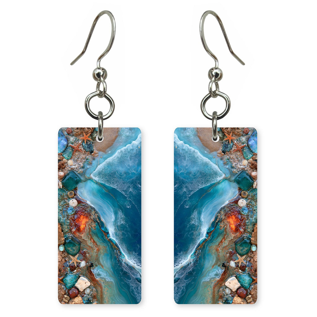 Blue Brave Heart Earrings | FWX1878