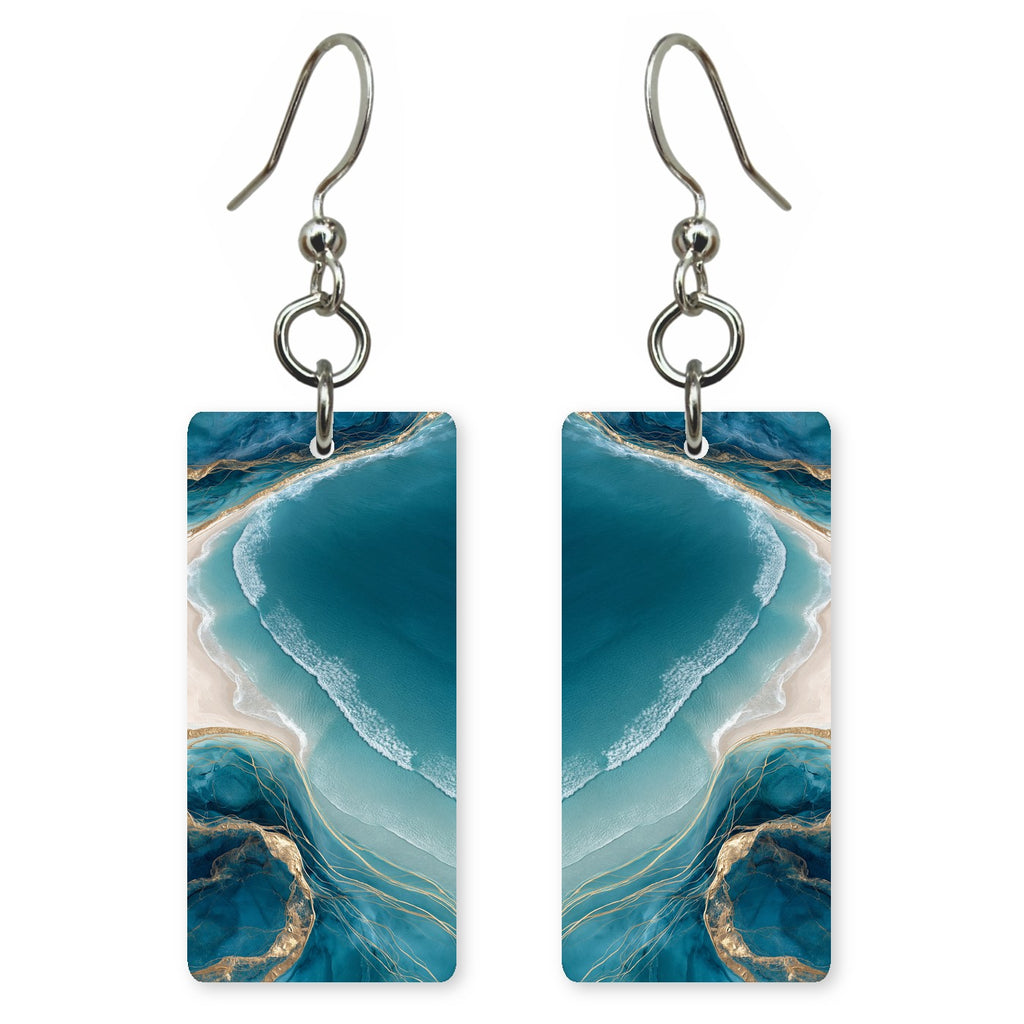 Aquamarine Gold Contentment Earrings | FWX1879