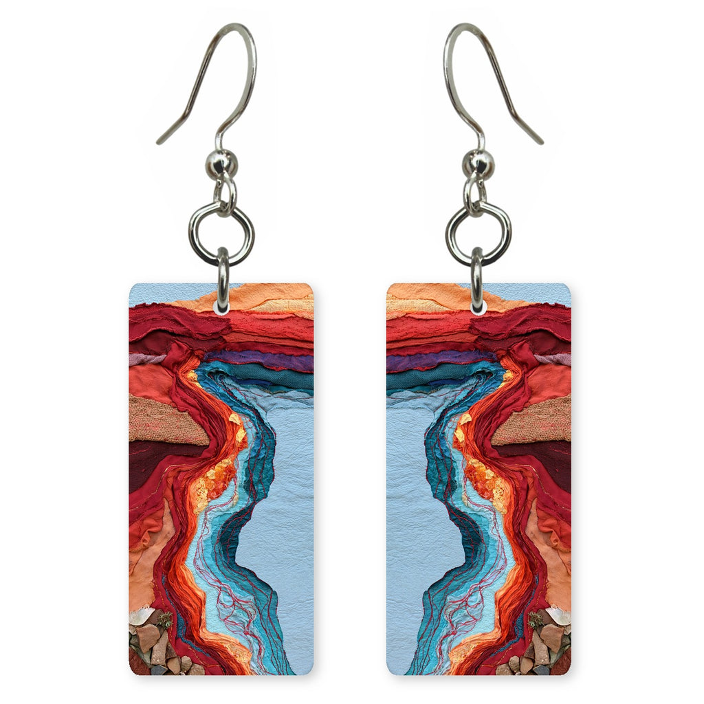 Crimson Blue Healing Earrings | FWX1896