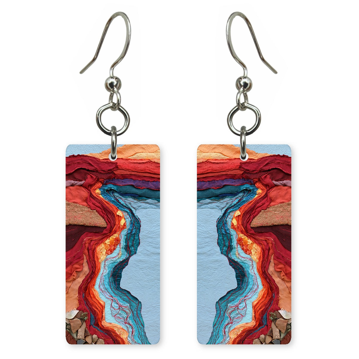Crimson Blue Healing Earrings | FWX1896