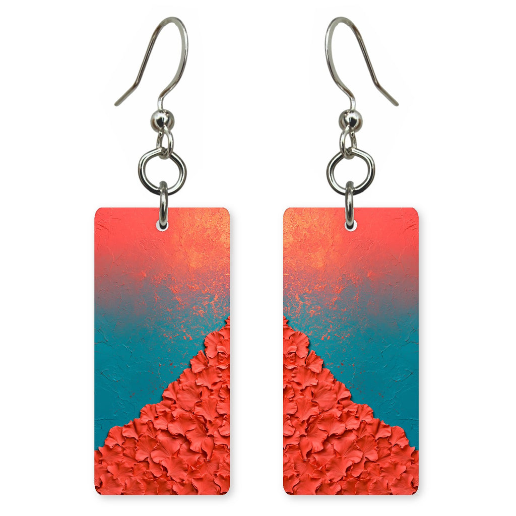 Coral Over Teal Courage Earrings | FWX192