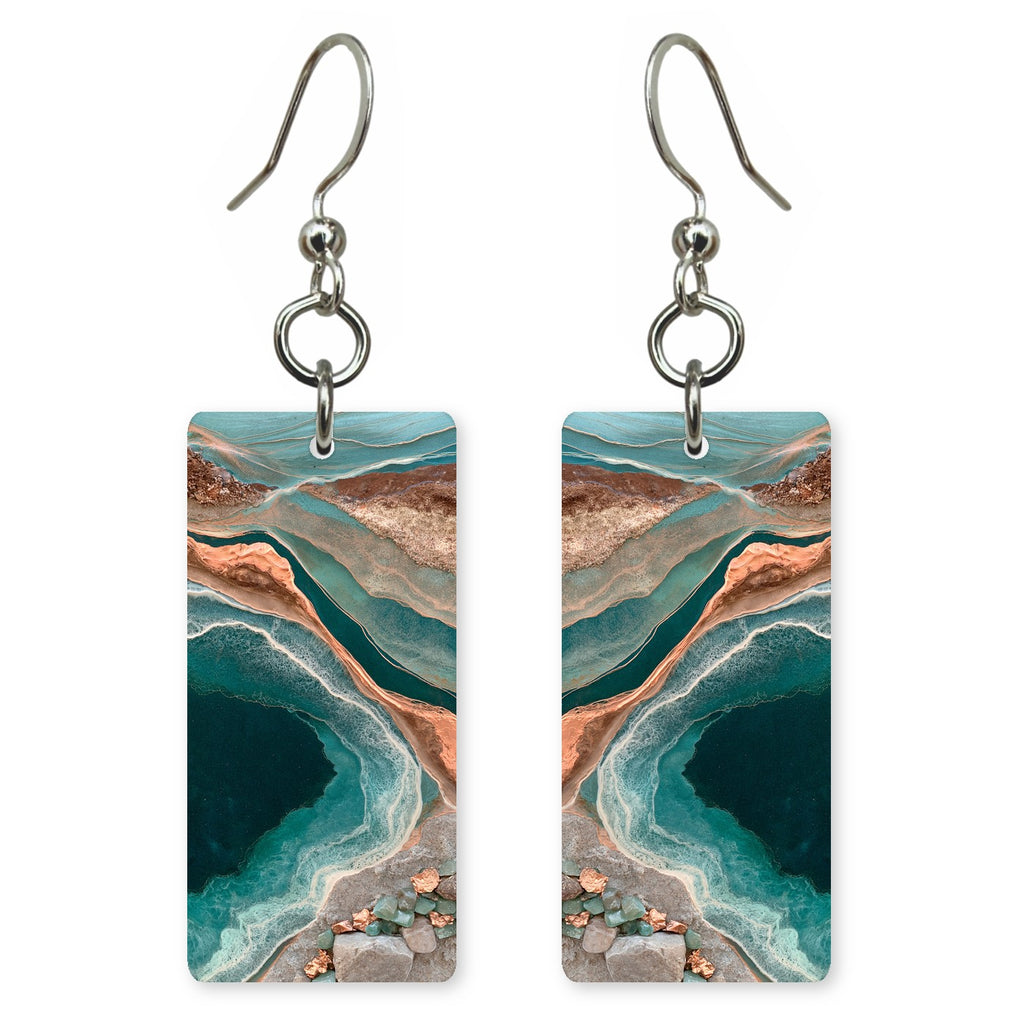 Teal Rust Introspection Earrings | FWX1964