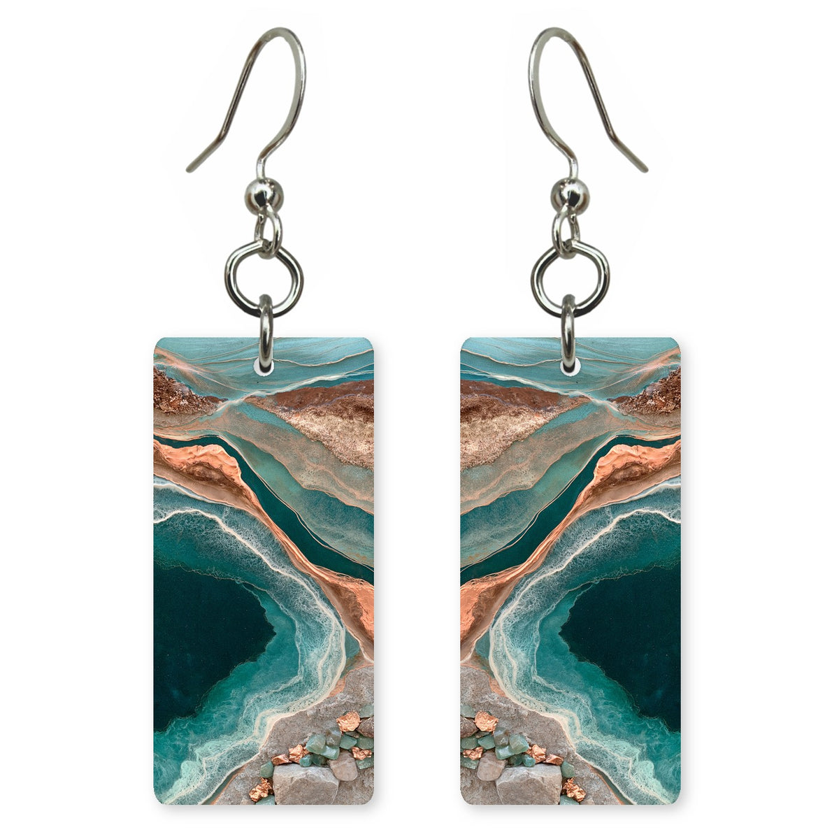 Teal Rust Introspection Earrings | FWX1964