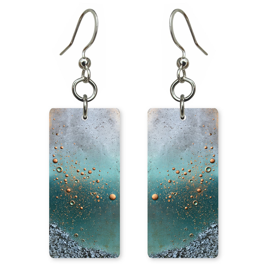 Teal Calm Beneath Copper Earrings | FWX1990
