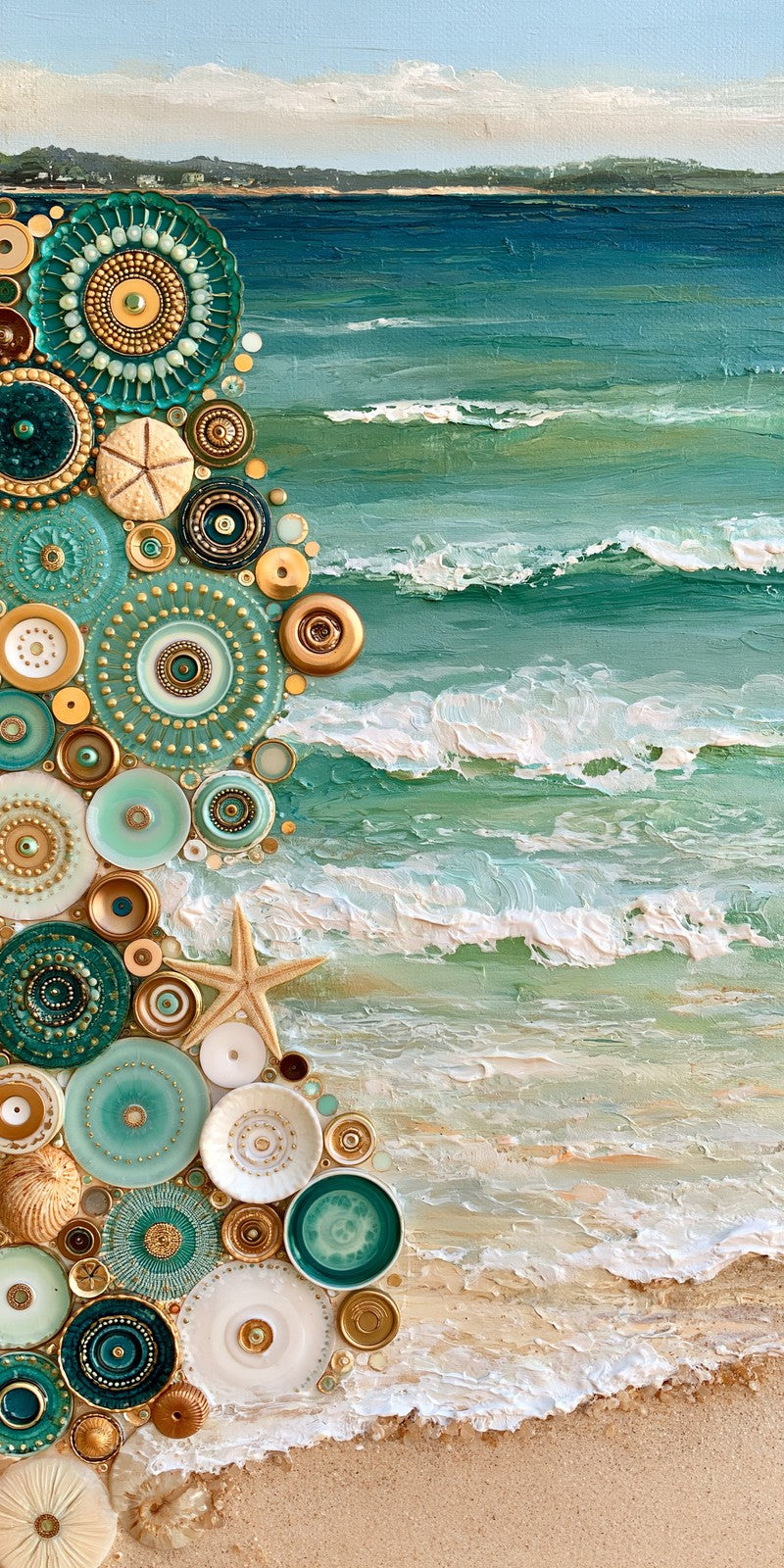 Teal Cream Joy Held Earrings | FWX1993