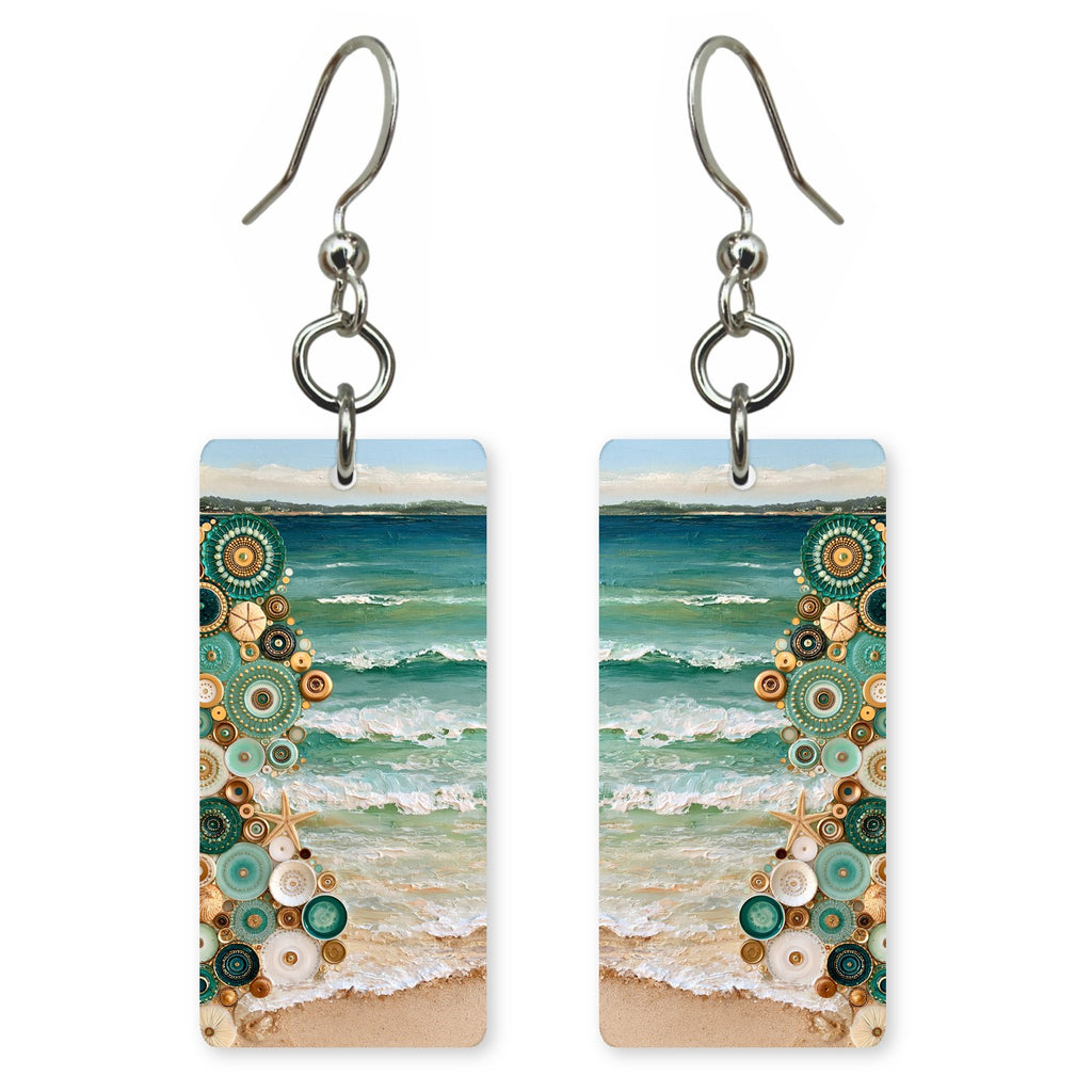 Teal Cream Joy Held Earrings | FWX1993