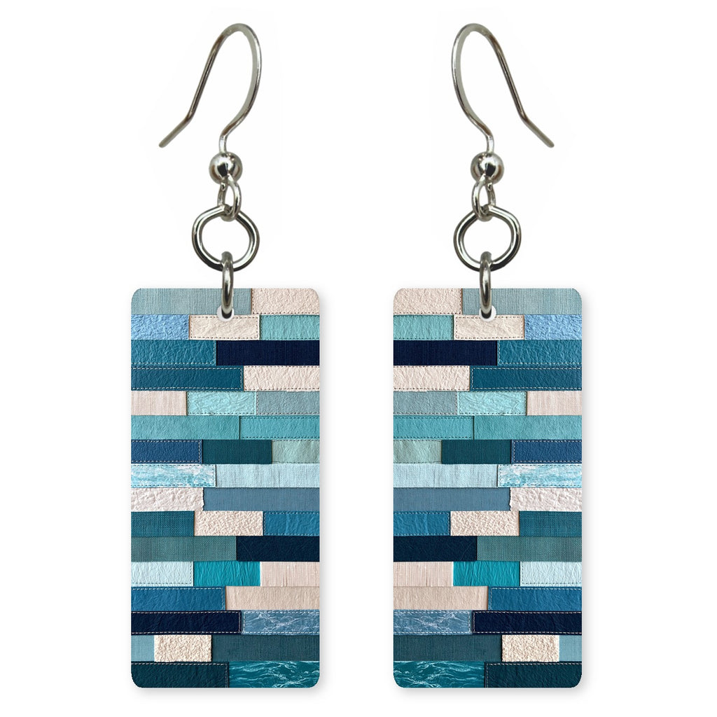 Teal Navy Hushed Calm Earrings | FWX1997