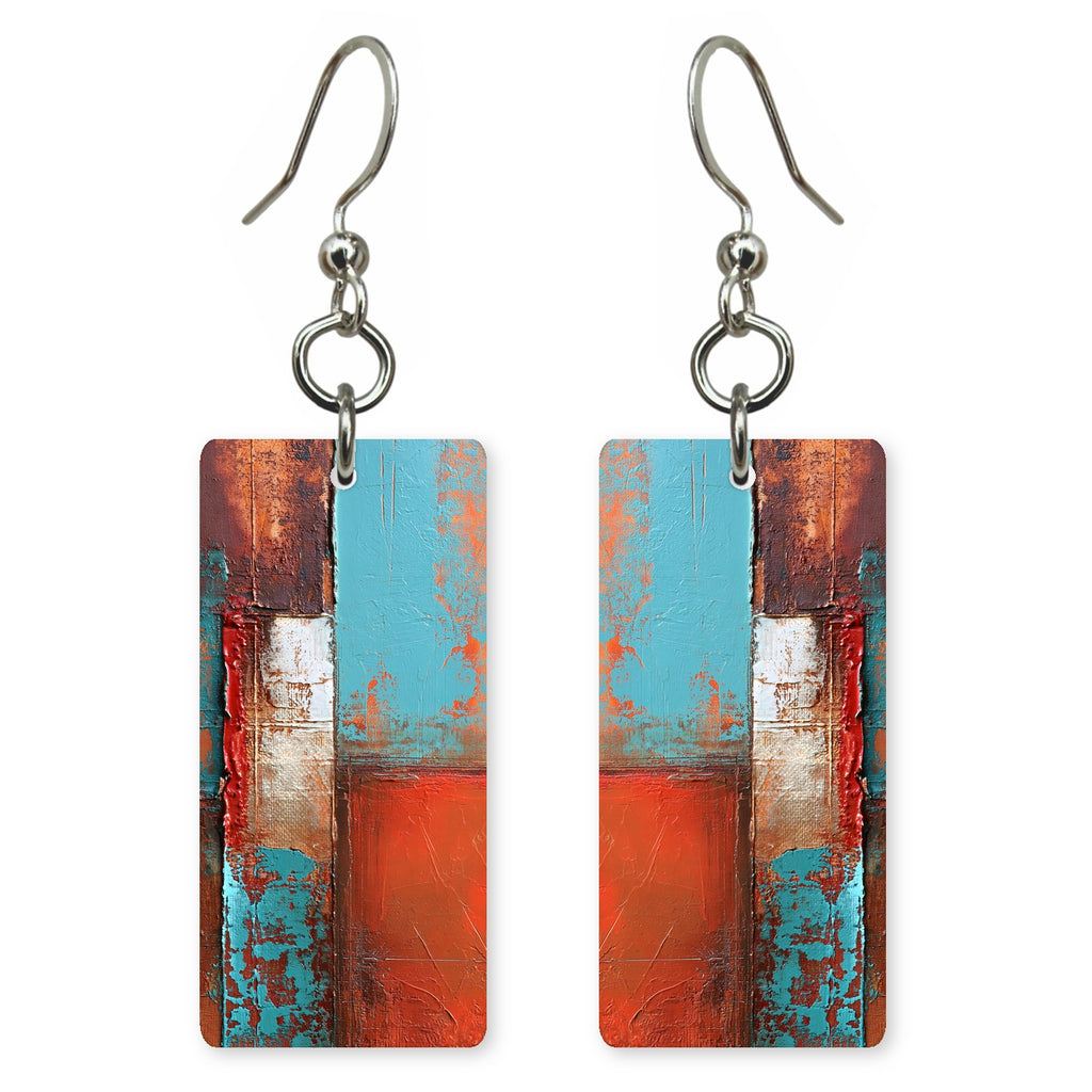 Turquoise Rust Brave Face Earrings | FWX2001