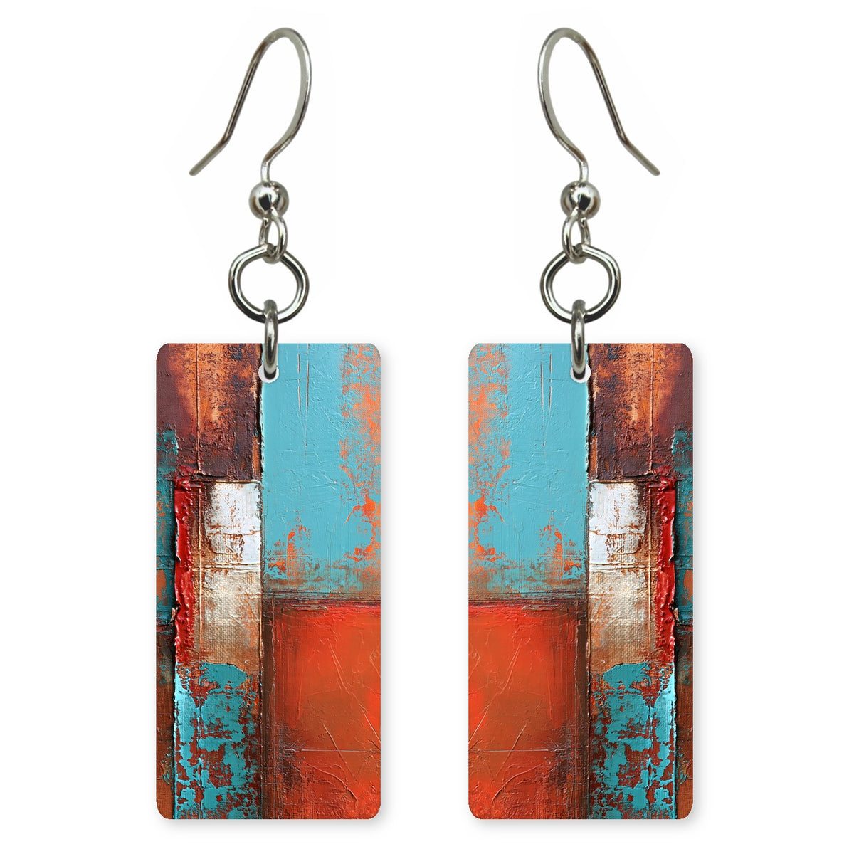 Turquoise Rust Brave Face Earrings | FWX2001