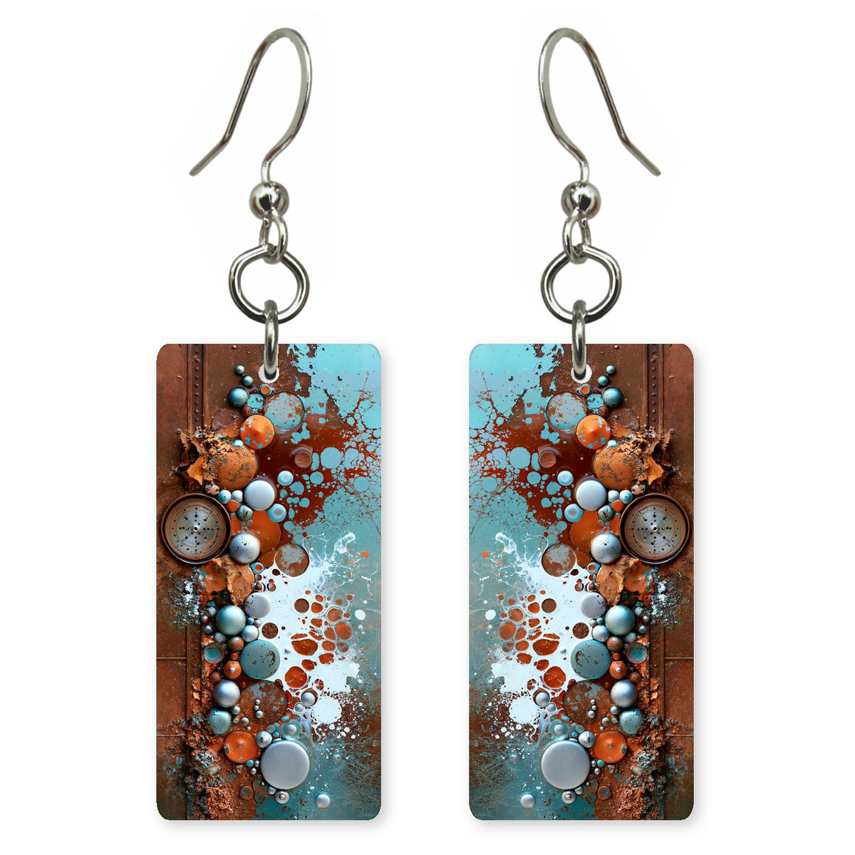 Rust Silver Marvel Earrings | FWX2003
