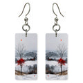 Snowfield Alone in Red Earrings | FWX2011