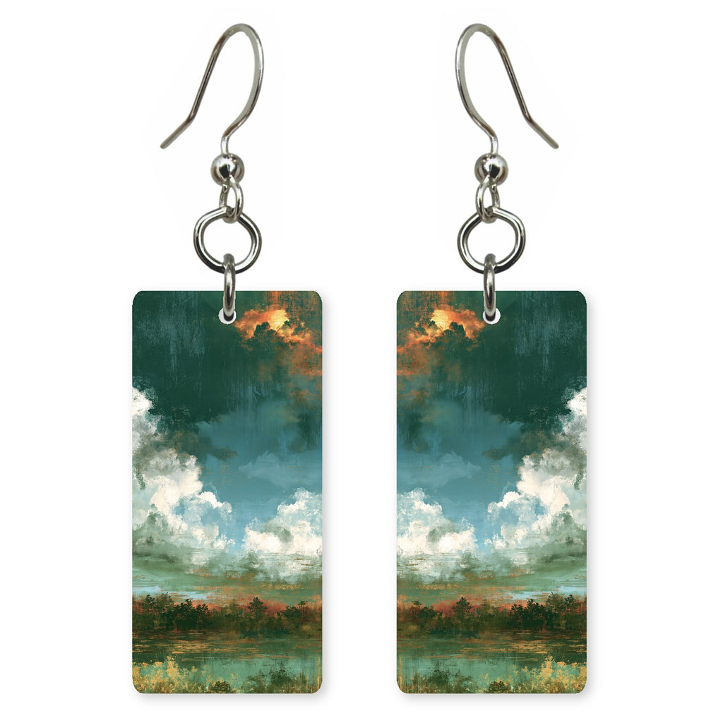 Emerald Orange Relief Earrings | FWX2026
