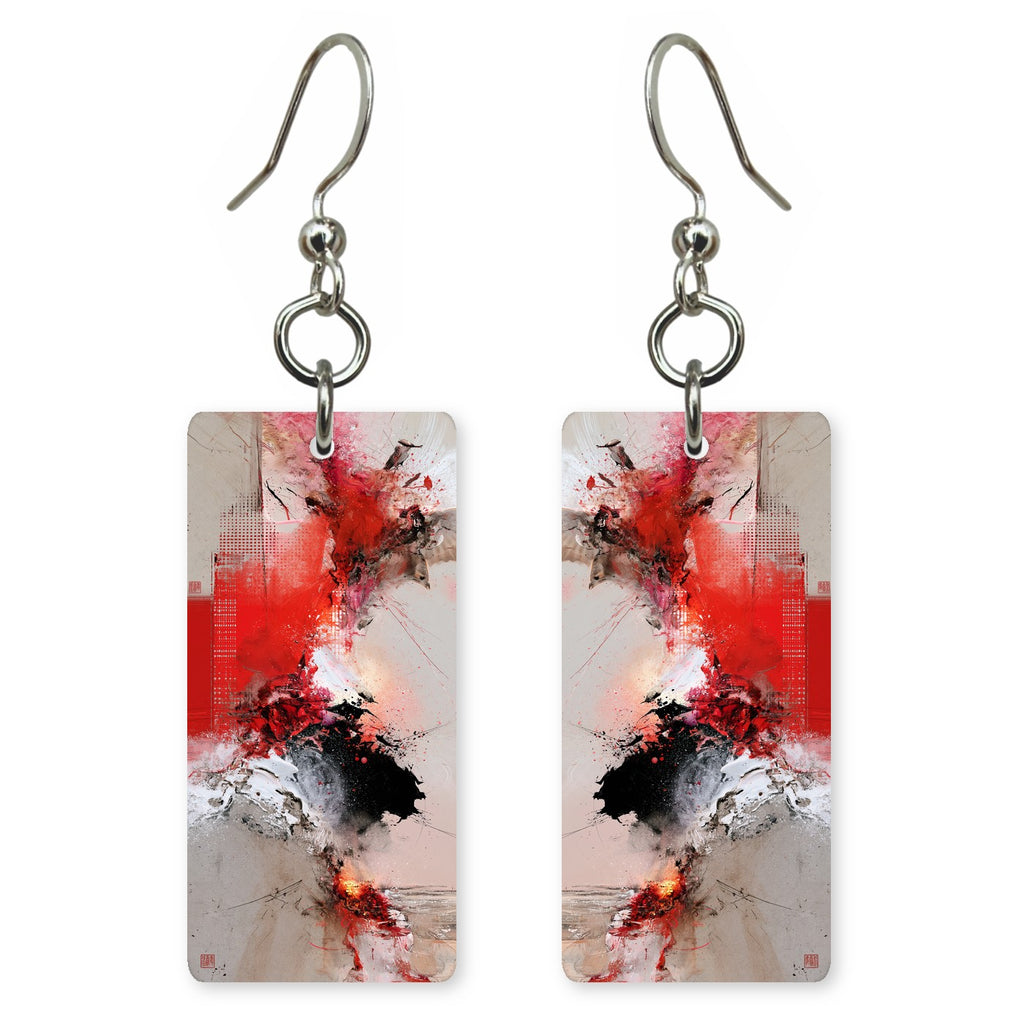 Scarlet Gray Fury Earrings | FWX2049