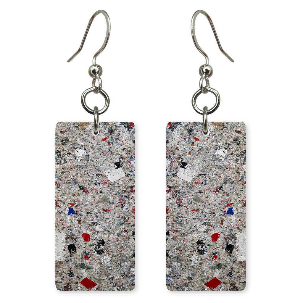 Grey Patience Amid Red Earrings | FWX205