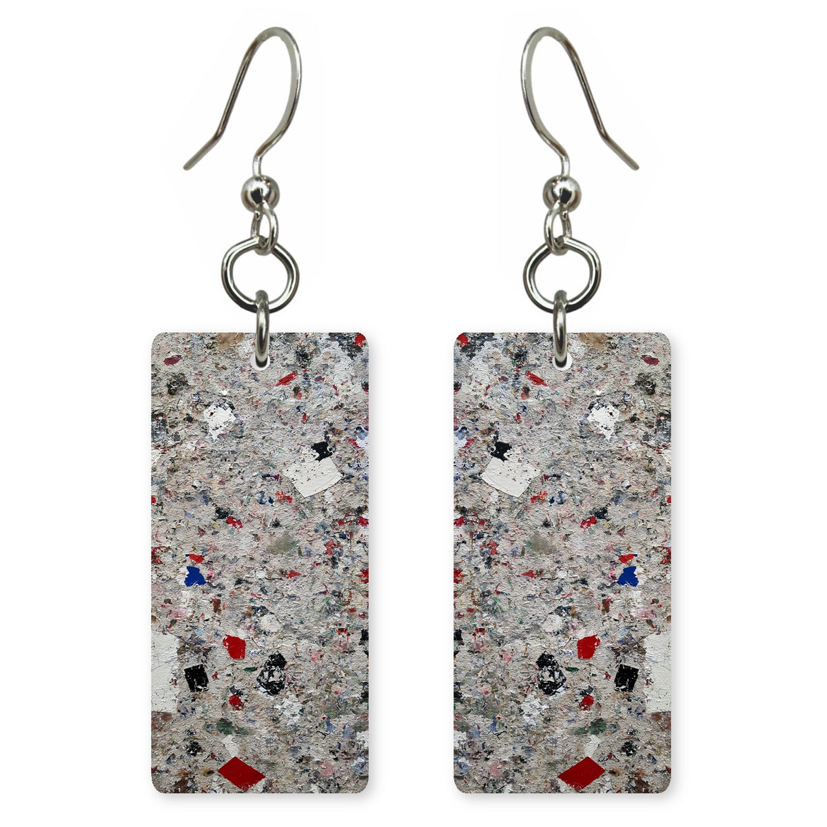 Grey Patience Amid Red Earrings | FWX205