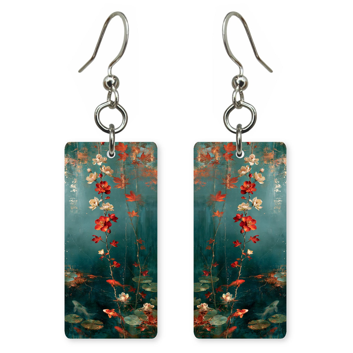 Teal Red Gold Joy Earrings | FWX2064