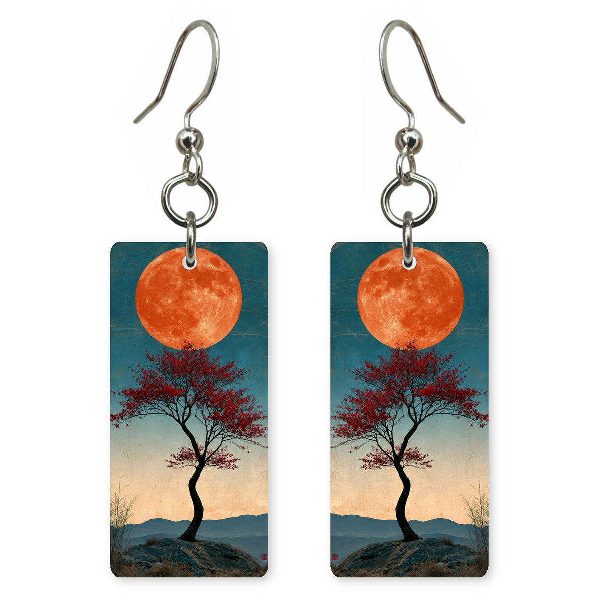 Orange Moon Strength Earrings | FWX2082