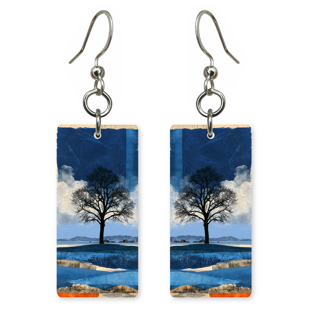 Indigo Black Solitude Earrings | FWX2085