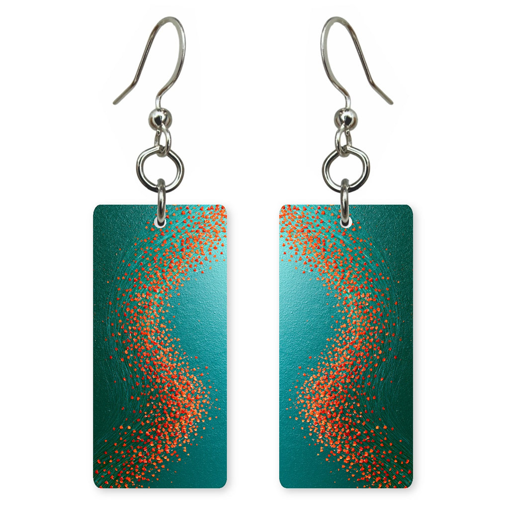 Teal Hope Sparking Orange Earrings | FWX208