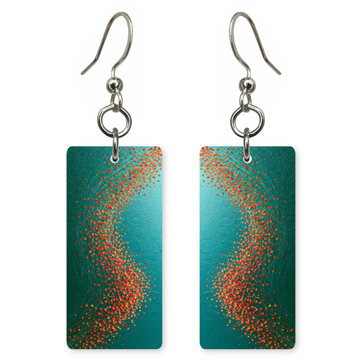 Teal Hope Sparking Orange Earrings | FWX208