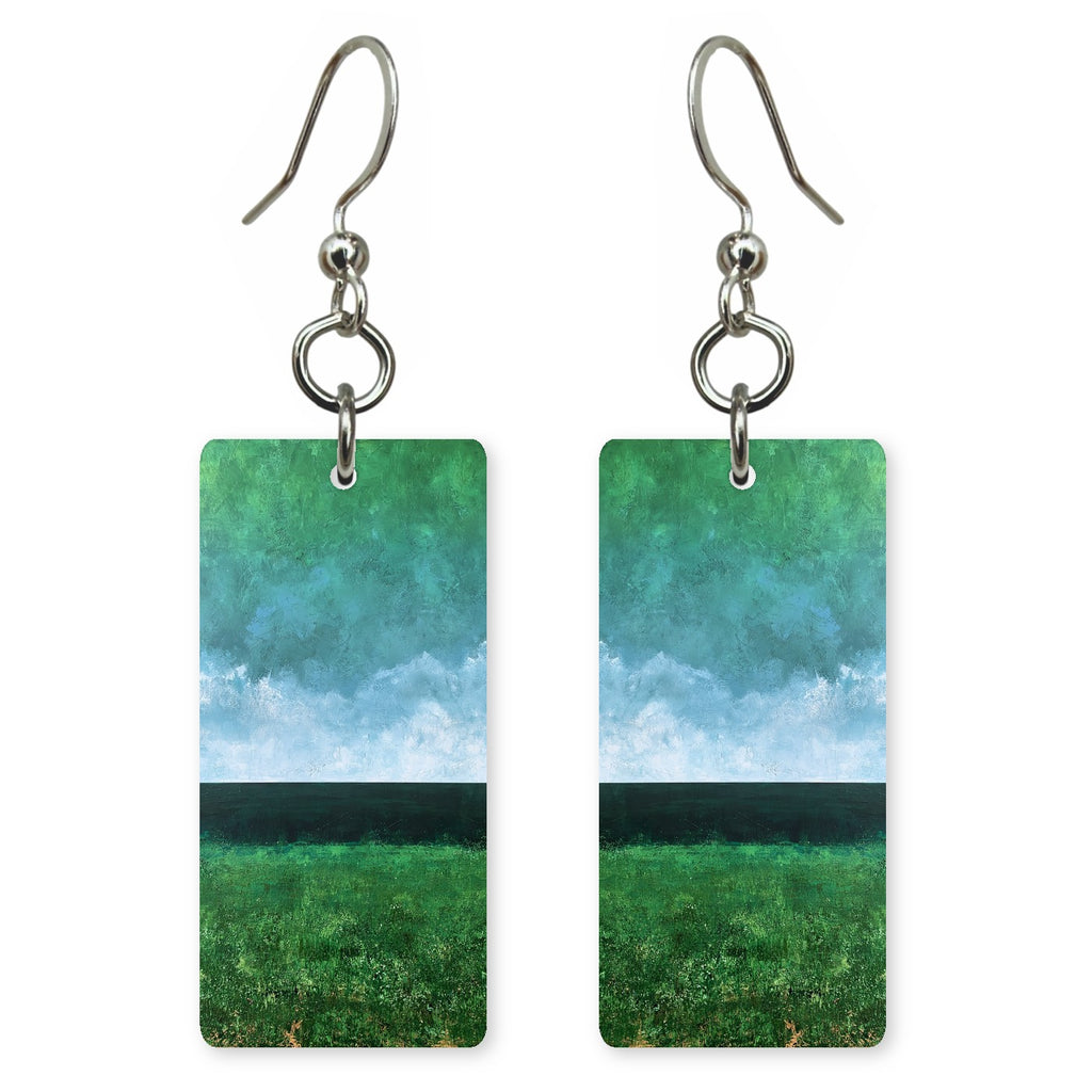 Emerald Teal Relief Earrings | FWX2097