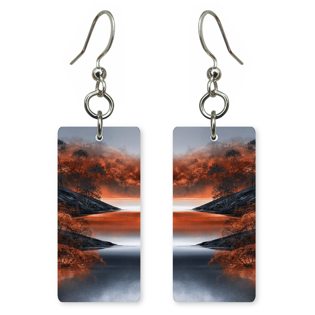 Copper Silver Reflection Earrings | FWX2164