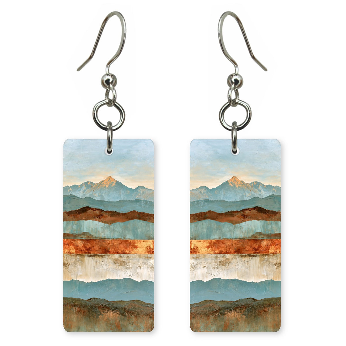 Teal and Rust Balance Earrings | FWX2191