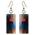 Navy Racing Heart Earrings | FWX2212