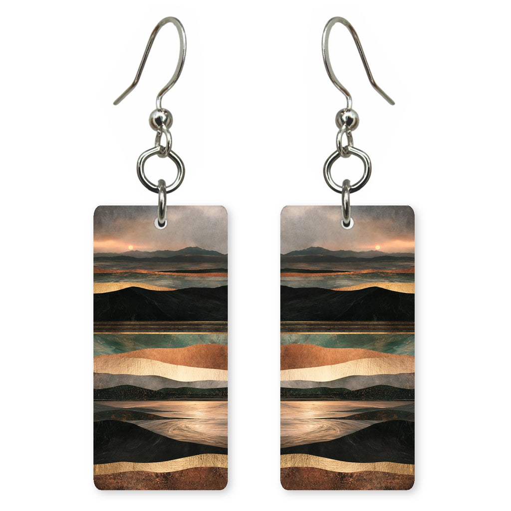 Obsidian Gold Dignity Earrings | FWX2235