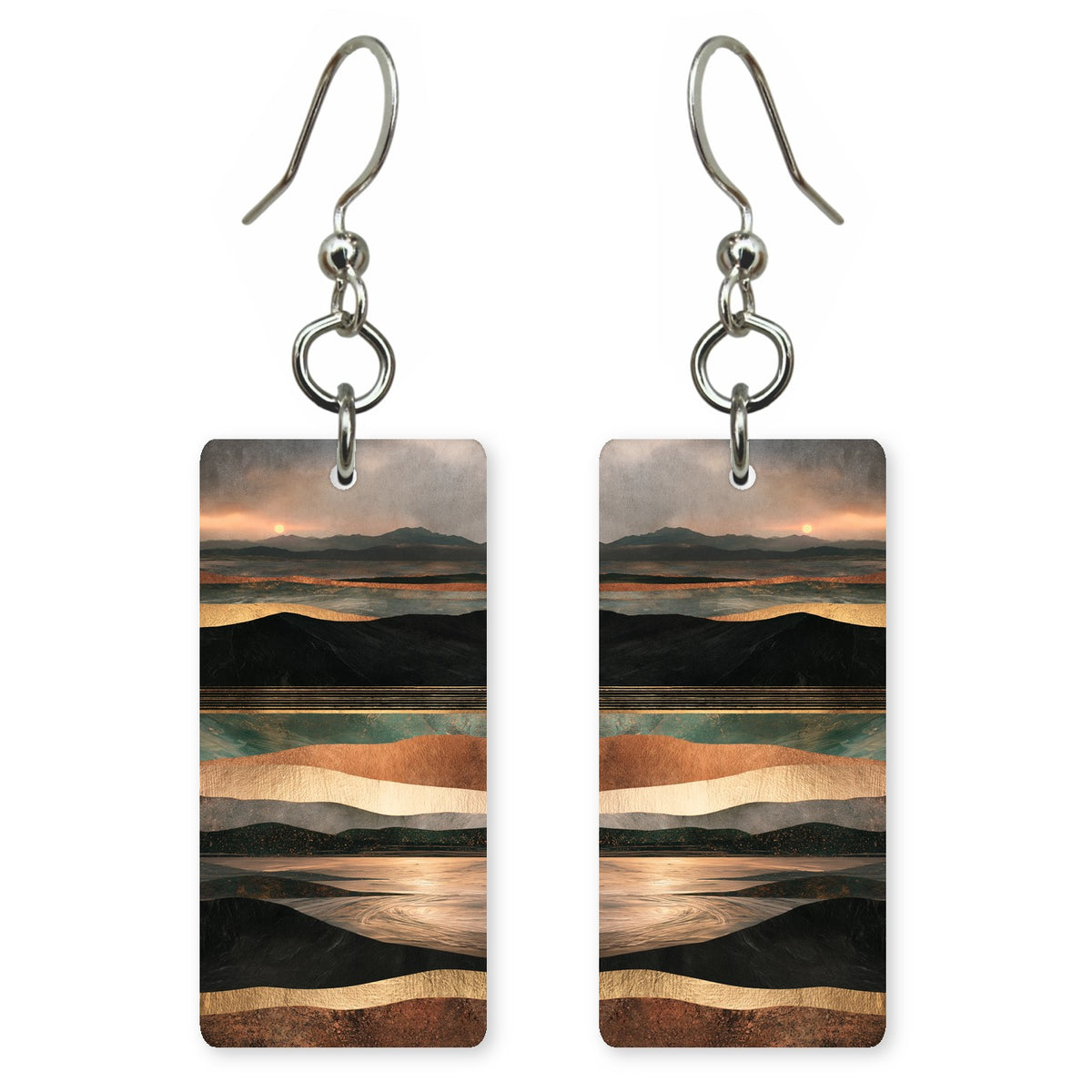 Obsidian Gold Dignity Earrings | FWX2235