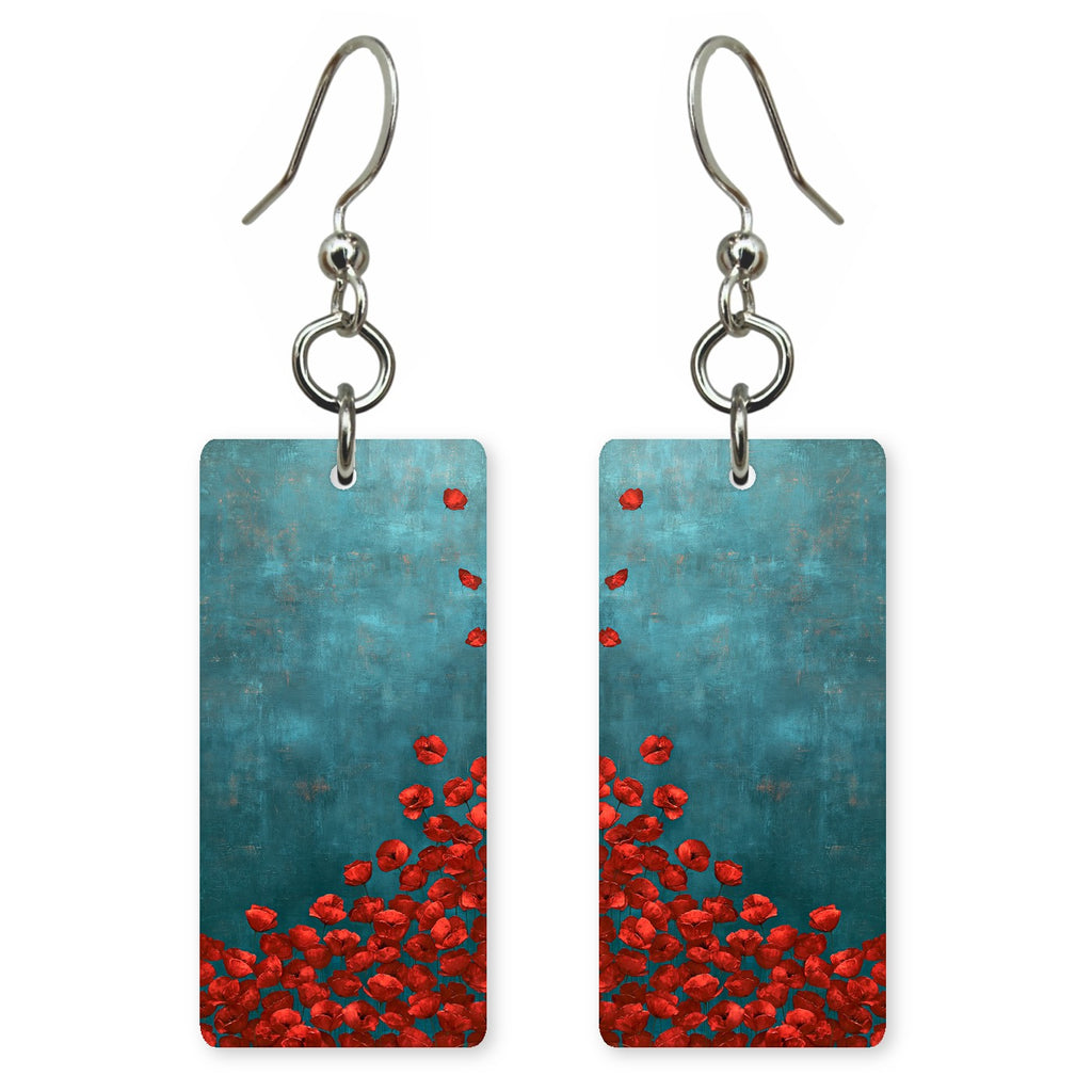 Deep Teal Cardinal Melancholy Earrings | FWX224