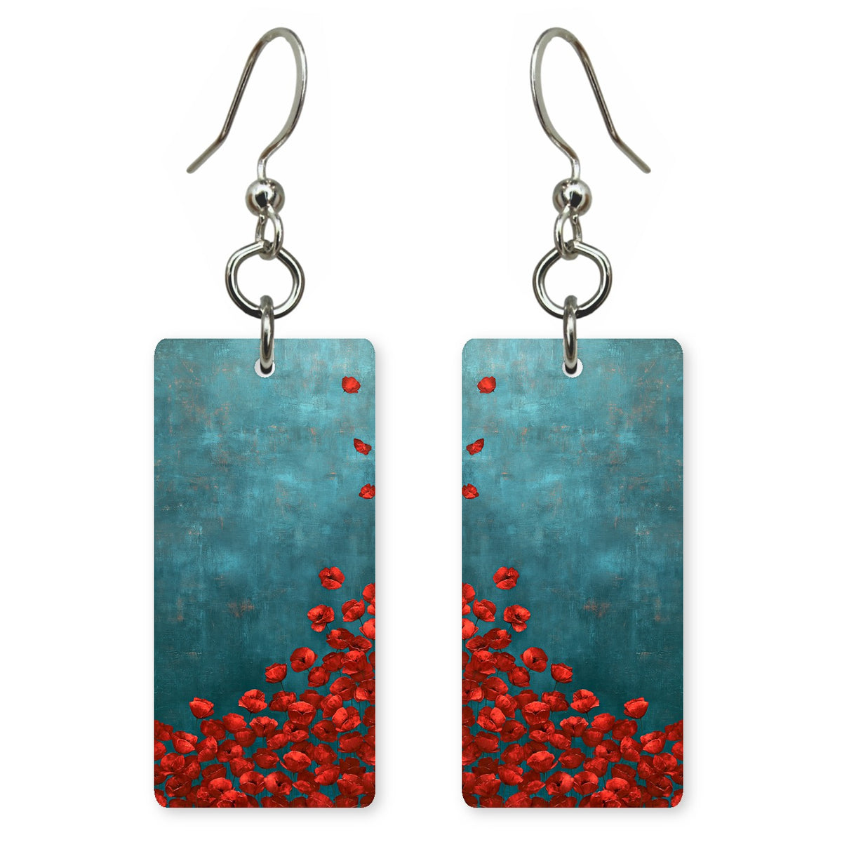 Deep Teal Cardinal Melancholy Earrings | FWX224