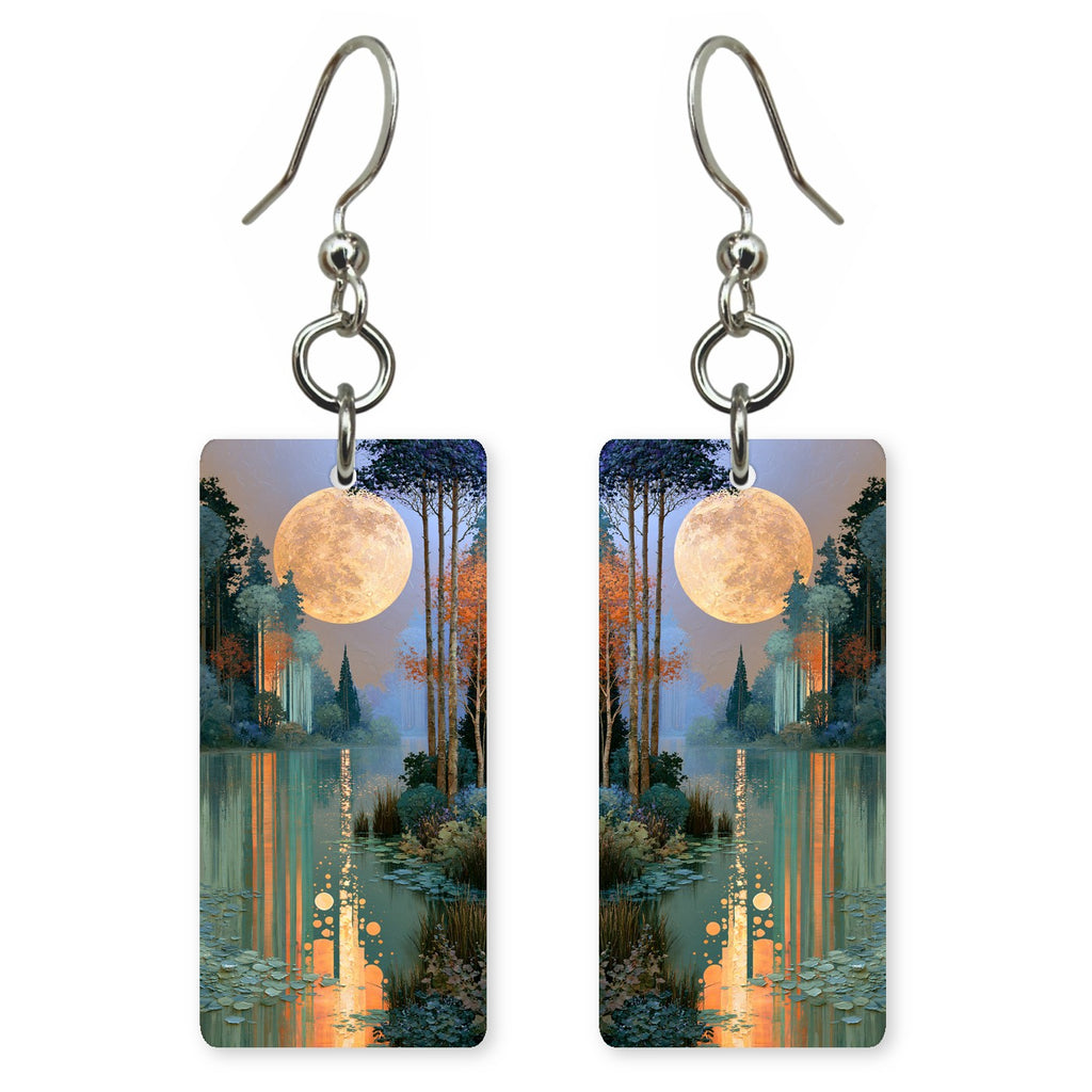 Golden Teal Peace Earrings | FWX2256
