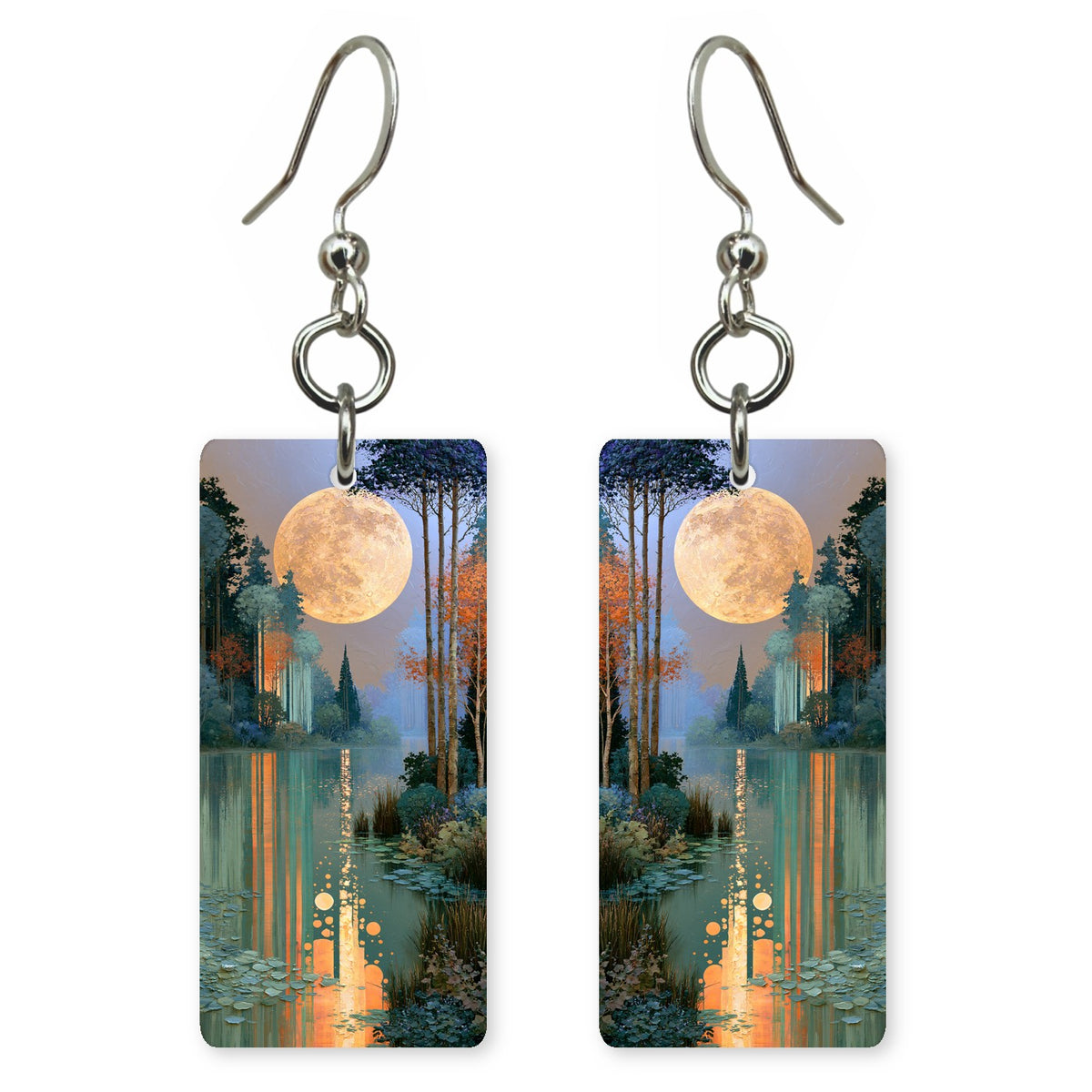 Golden Teal Peace Earrings | FWX2256